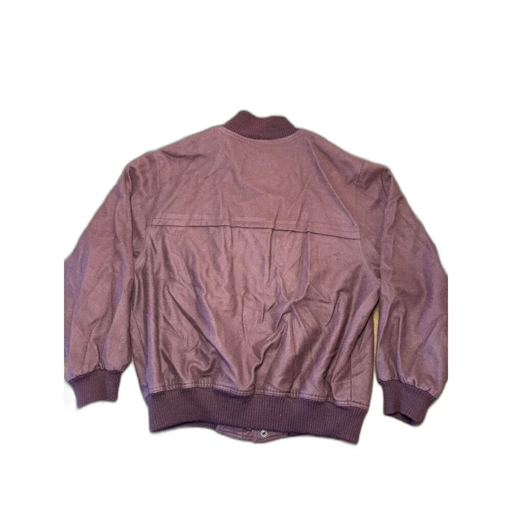 PAUL & SHARK Bomber Jacket Full Zip Maroon VINTAGE COAT Virgin Wool Men’s Medium